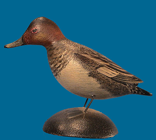 A. E. Crowell miniature hen Canvasback carving