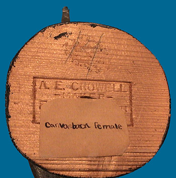 A. E. Crowell miniature hen Canvasback carving