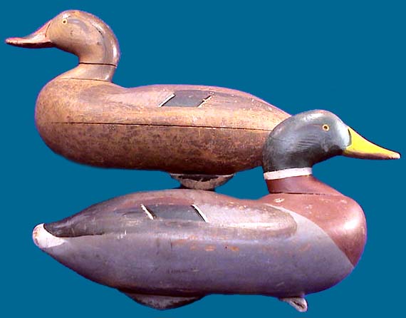 Rare Lee Bowman Rig pair of oversize Mallards by R. Madison Mitchell